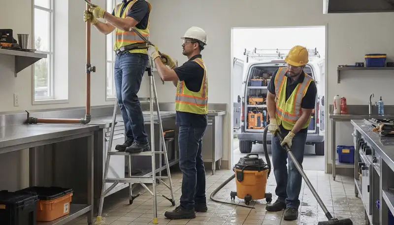 Emergency plumber in Indianapolis, IN repairing burst pipes for fast home service