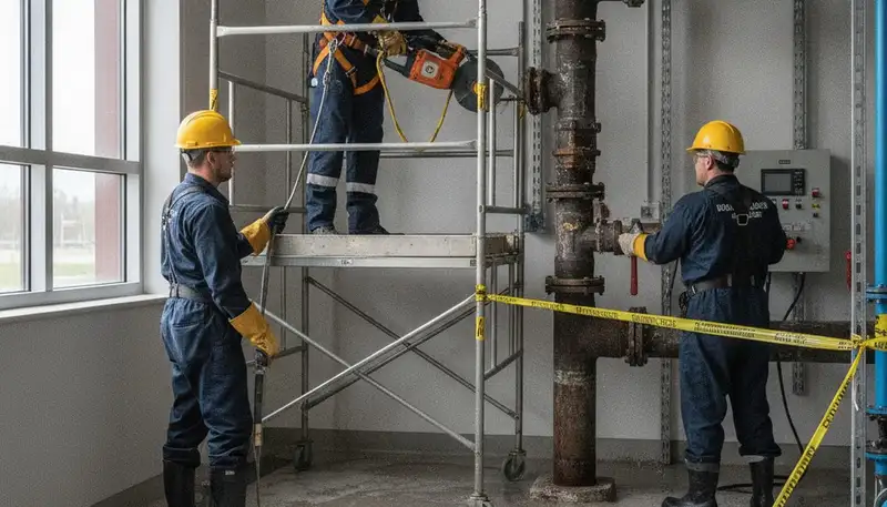 Emergency plumber in Indianapolis, IN repairing burst pipes for fast home service