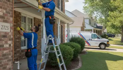Indianapolis IN plumbing repair technician servicing a residential pipe leak
