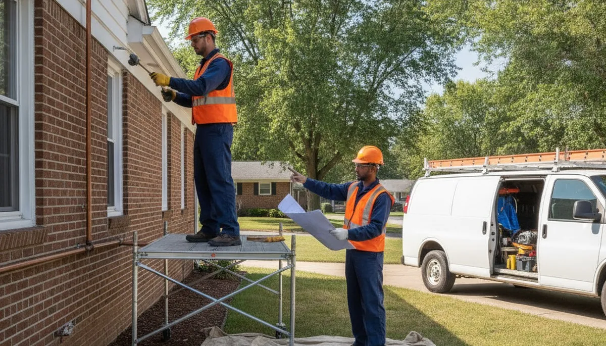 Indianapolis, IN plumber repairing a plumbing issue for a local plumbing repair service