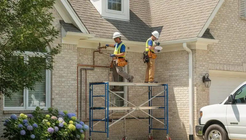 Plumber repairing pipes in Indianapolis, IN for plumbing repair service