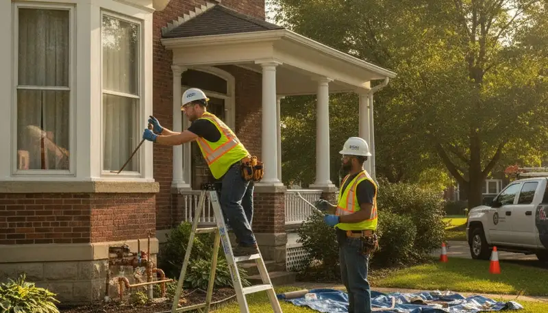 Professional plumber repairing a pipe in Indianapolis, IN for emergency plumbing service