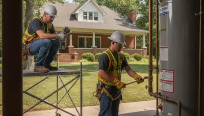 Indianapolis, IN plumber repairing a residential plumbing leak for plumbing repair service