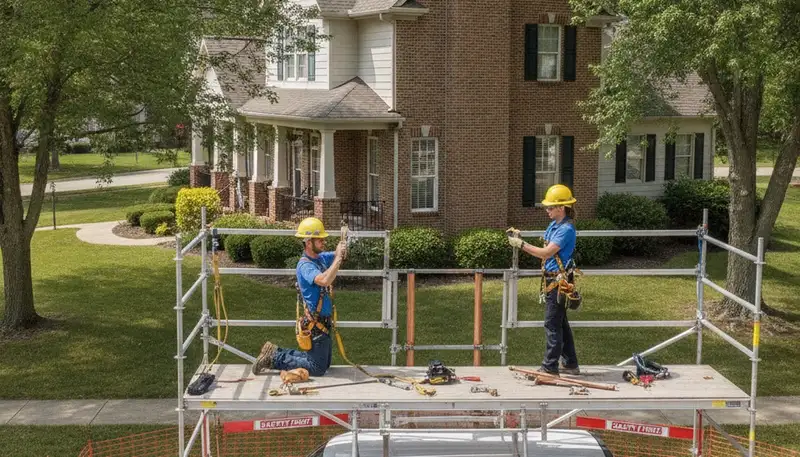 Indianapolis, IN plumber repairing a residential pipe for plumbing service call