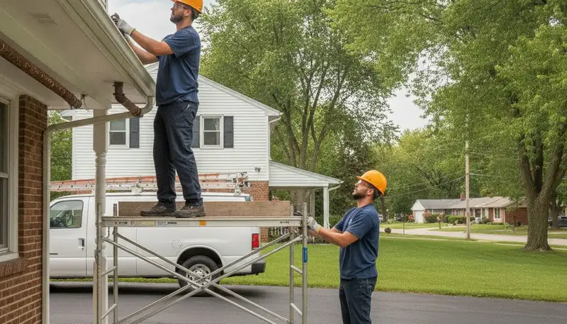 Indianapolis, IN plumbing repair technician servicing a residential pipe leak