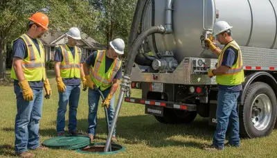 Septic pumping truck serving Indianapolis, IN homes for On Call Plumbers