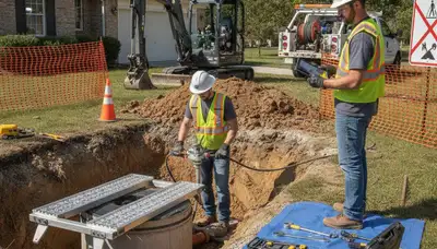 Septic repair service truck for Indianapolis, IN homes by On Call Plumbers