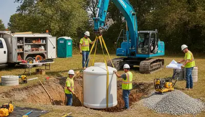 Septic tank installation for Indianapolis, IN home by licensed On Call Plumbers